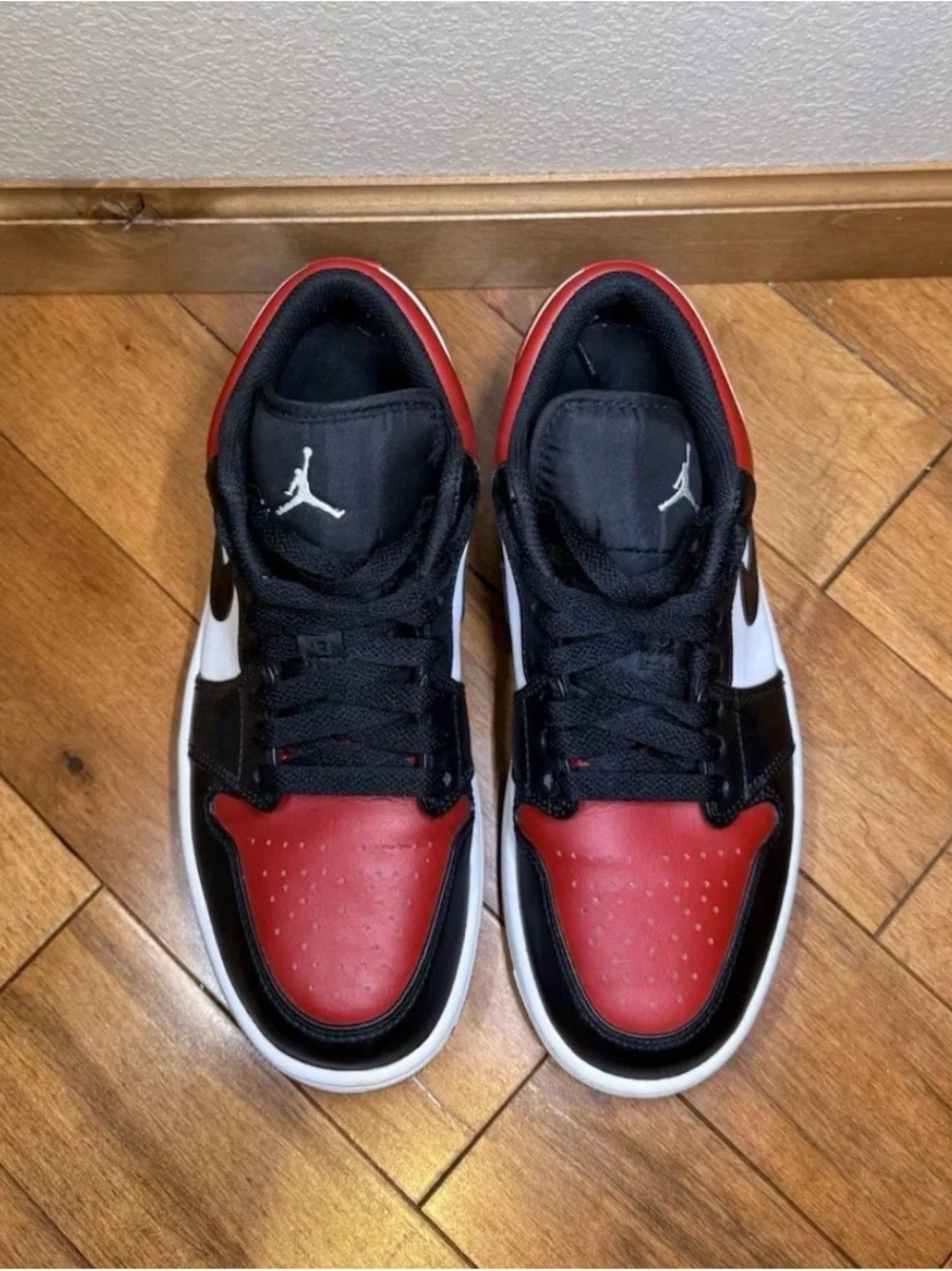 Jordan Kids Low-Top Sneakers in Black, Red, and White